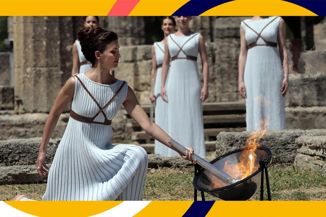 Allumage de la flamme olympique